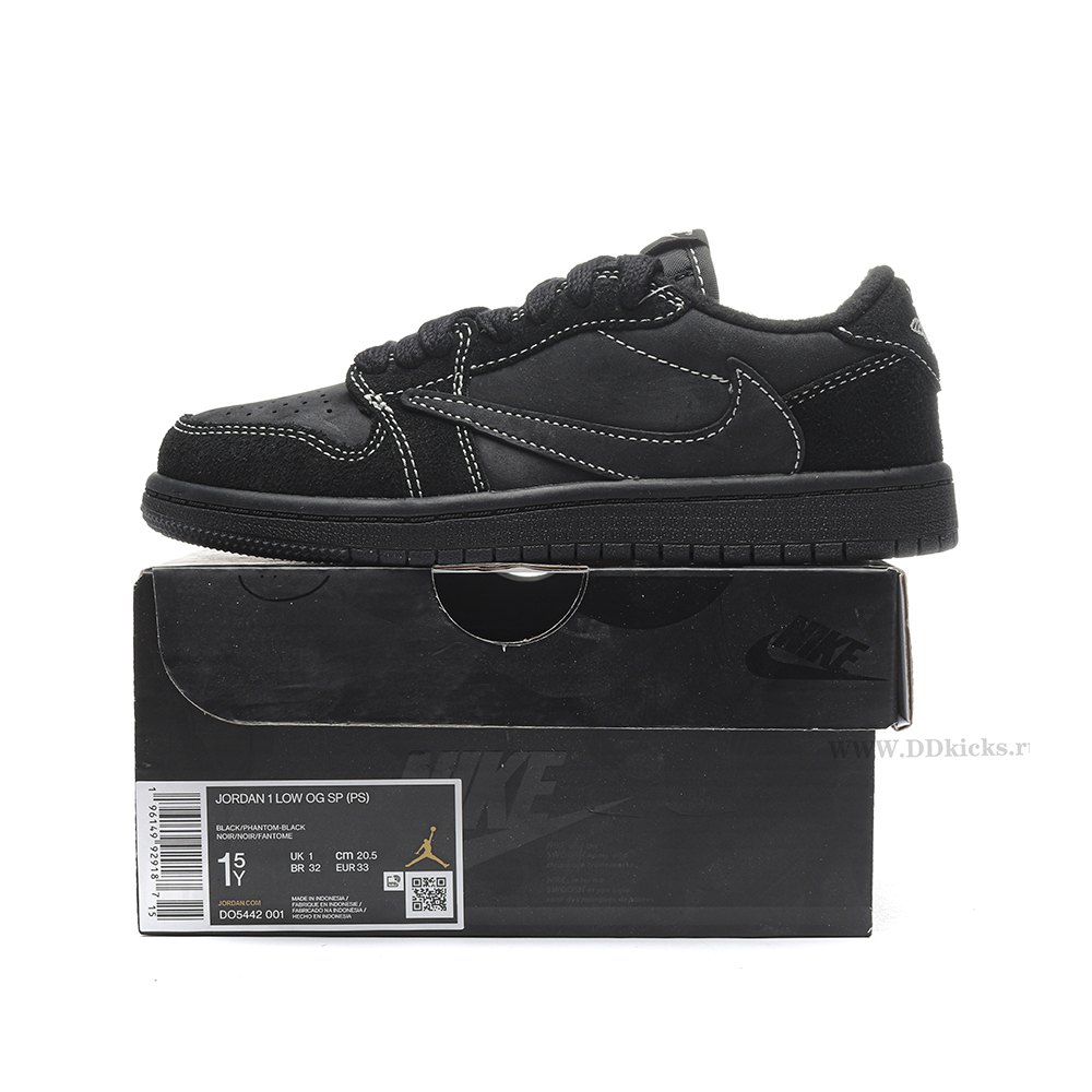 dd jordan 1 retro low og sp travis scott black phanT0m (ps)