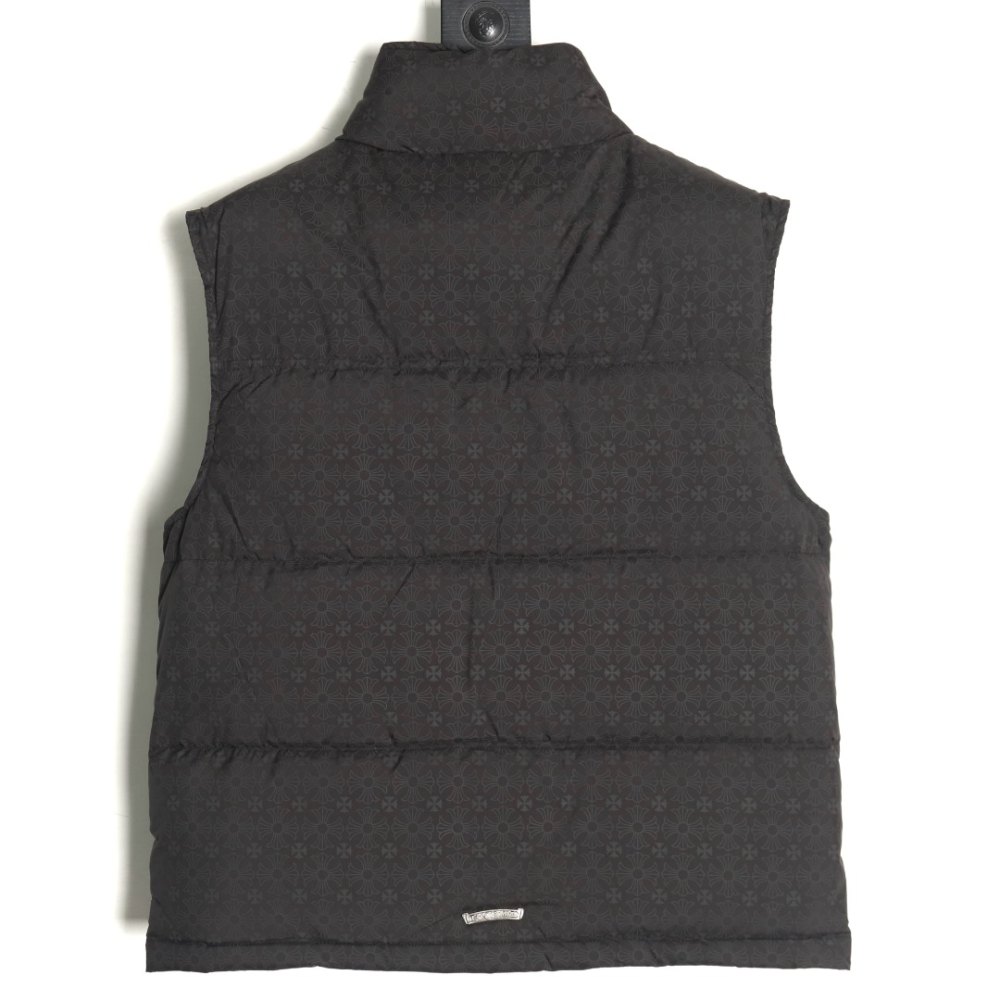 dd Ch*0me He**ts ch 24 silver buckle dark pattern jacqard down vest