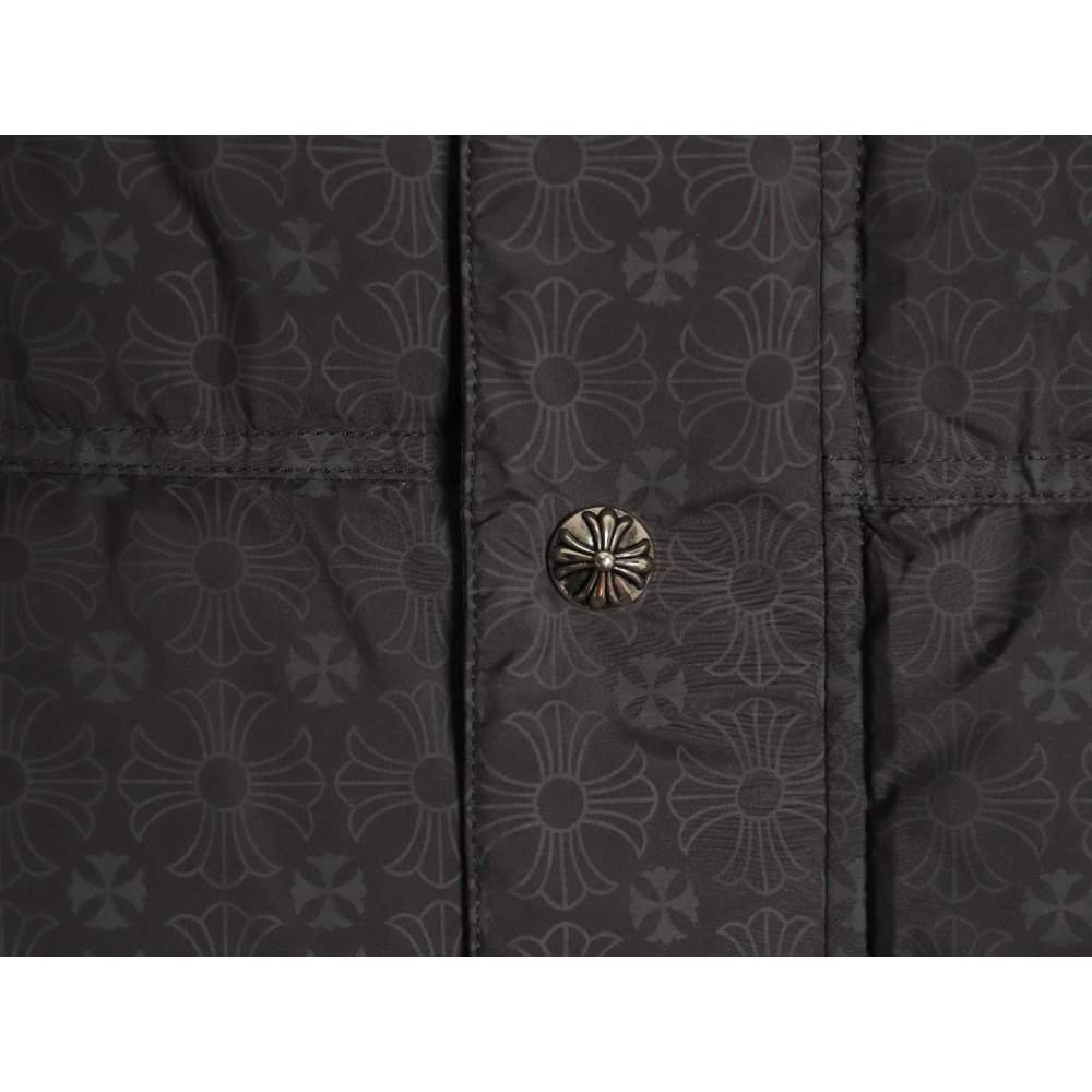 dd Ch*0me He**ts ch 24 silver buckle dark pattern jacqard down vest