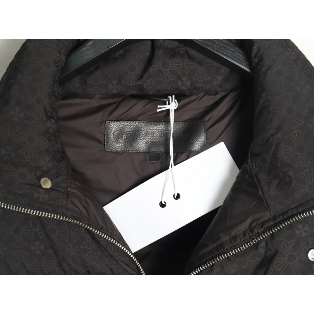 dd Ch*0me He**ts ch 24 silver buckle dark pattern jacqard down vest