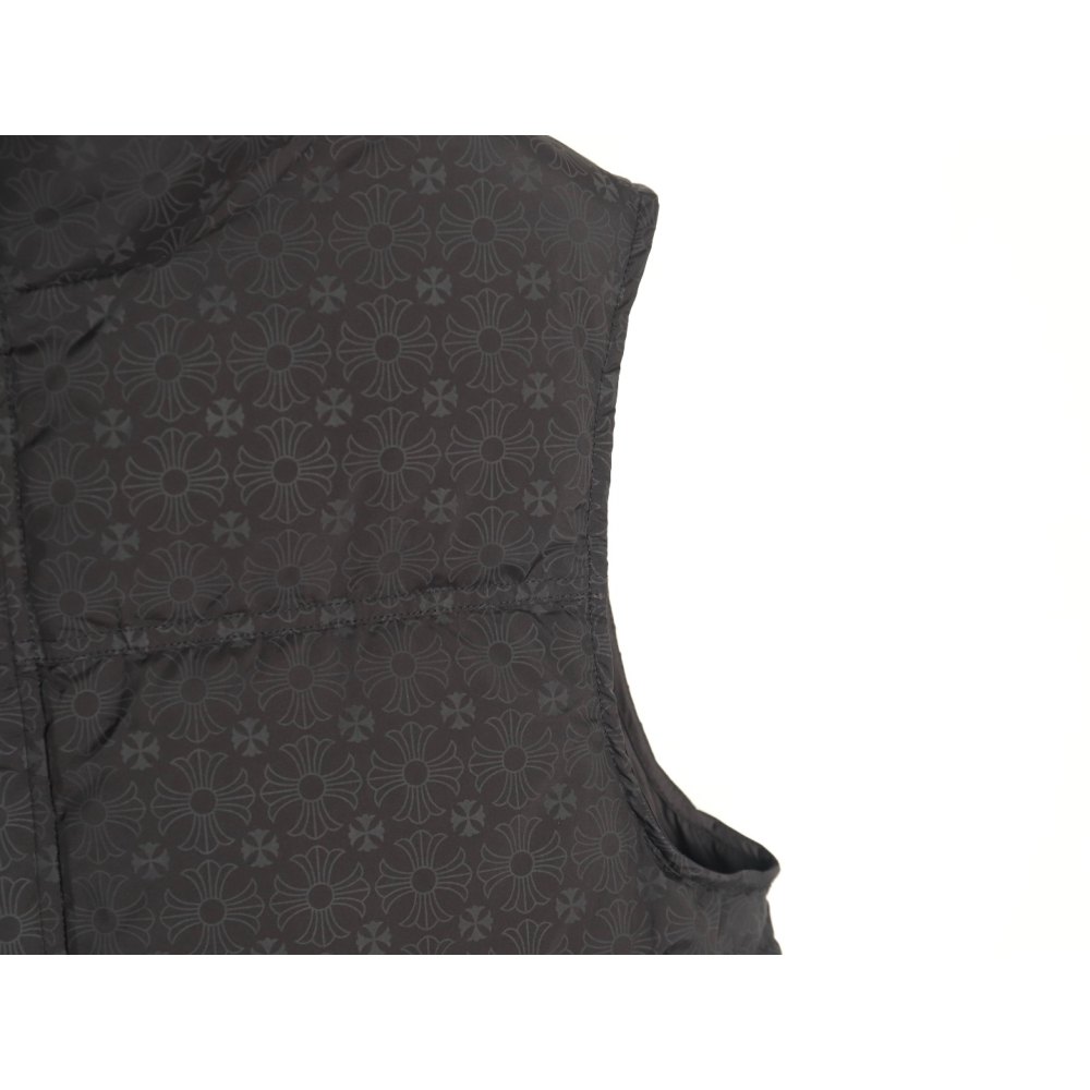 dd Ch*0me He**ts ch 24 silver buckle dark pattern jacqard down vest