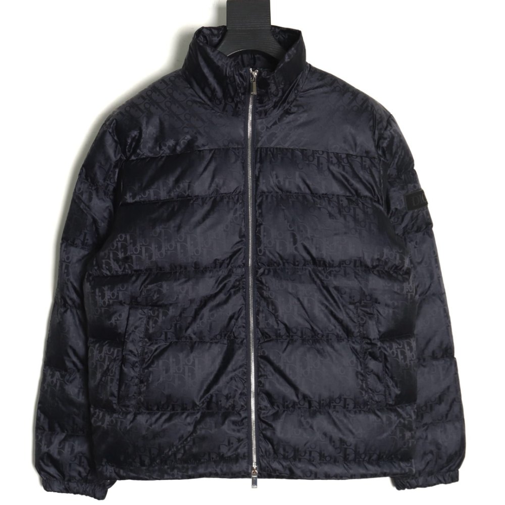 dd D*or D*or* full print dark pattern old flower down jacket dark blue