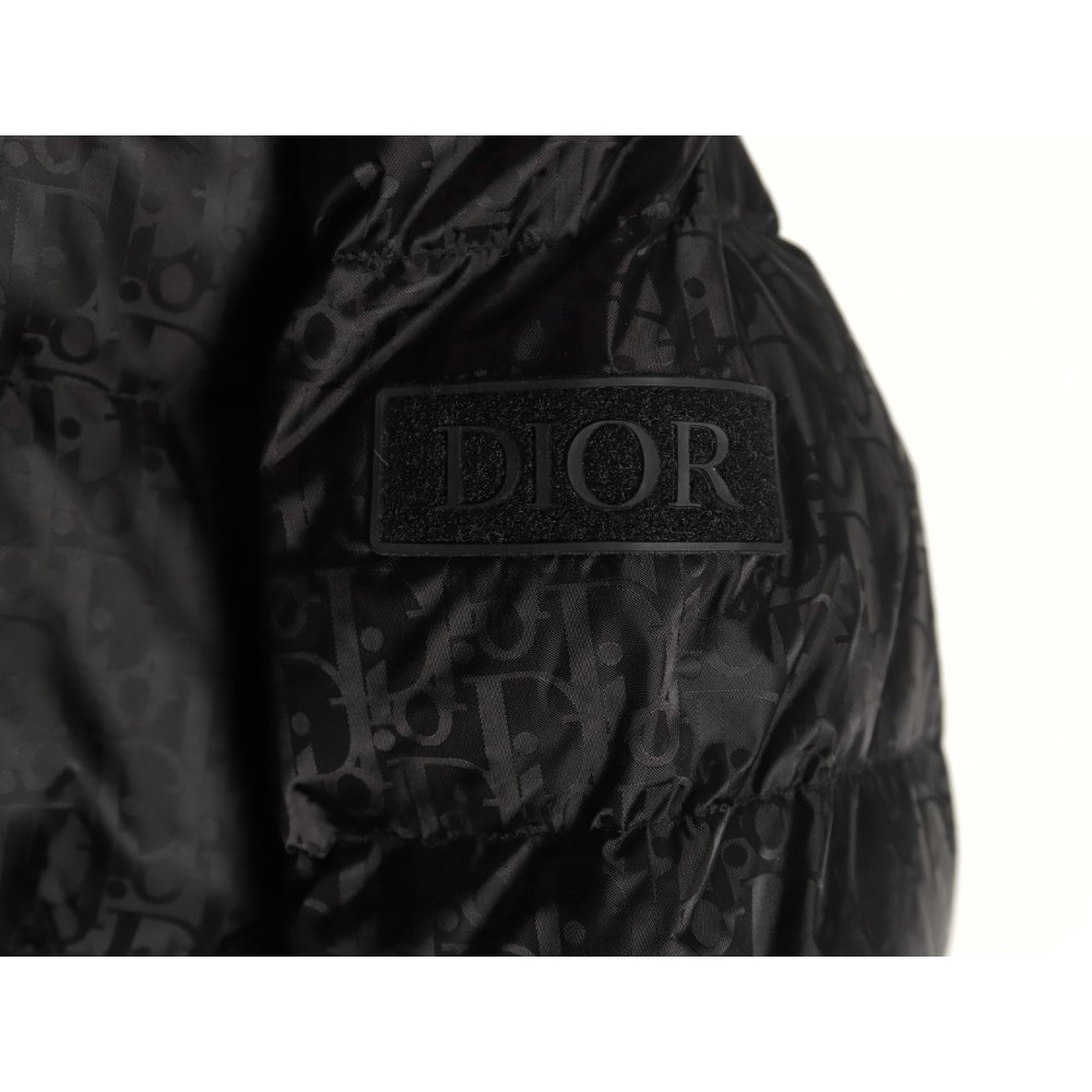 dd D*or D*or* full print dark pattern old flower down jacket black