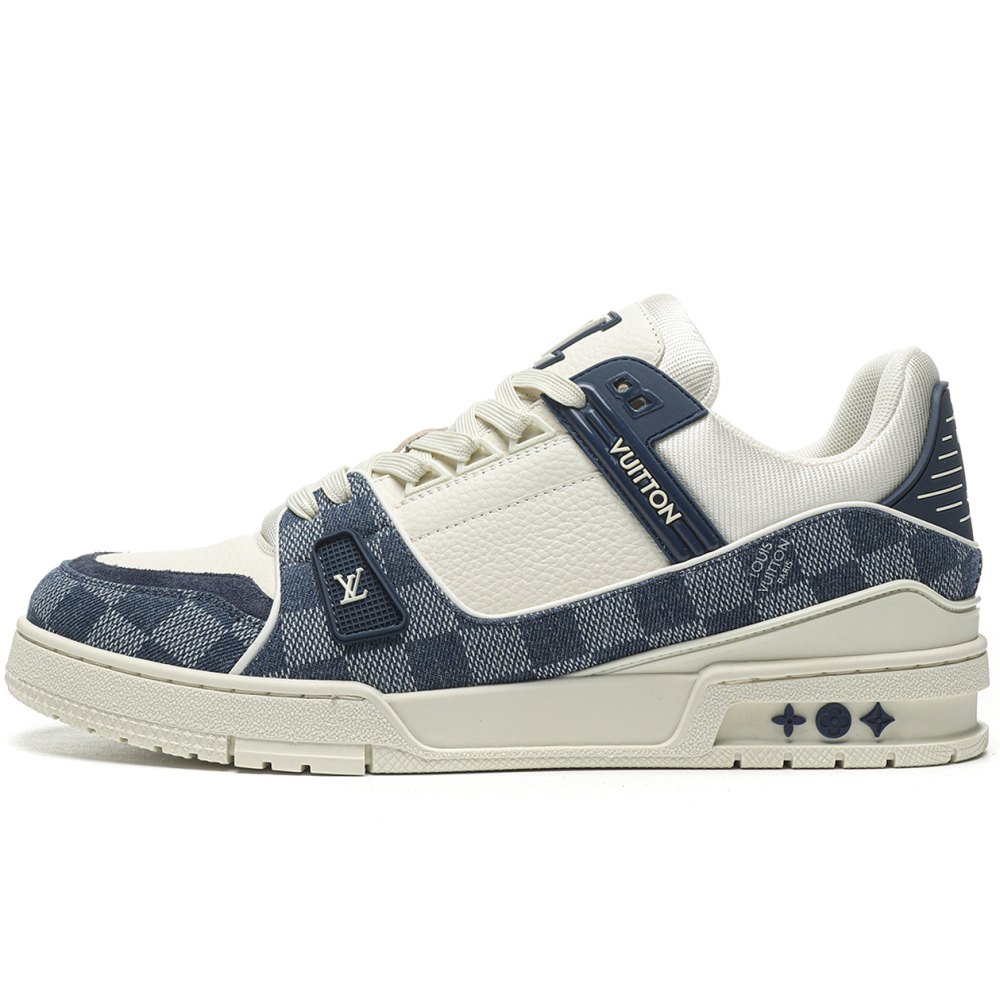 dd lou1s vu1tton trainer monogram De*1m white blue