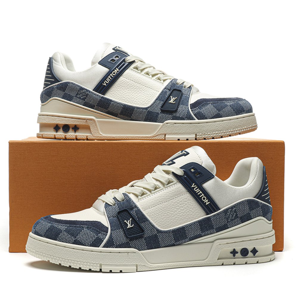 dd lou1s vu1tton trainer monogram De*1m white blue