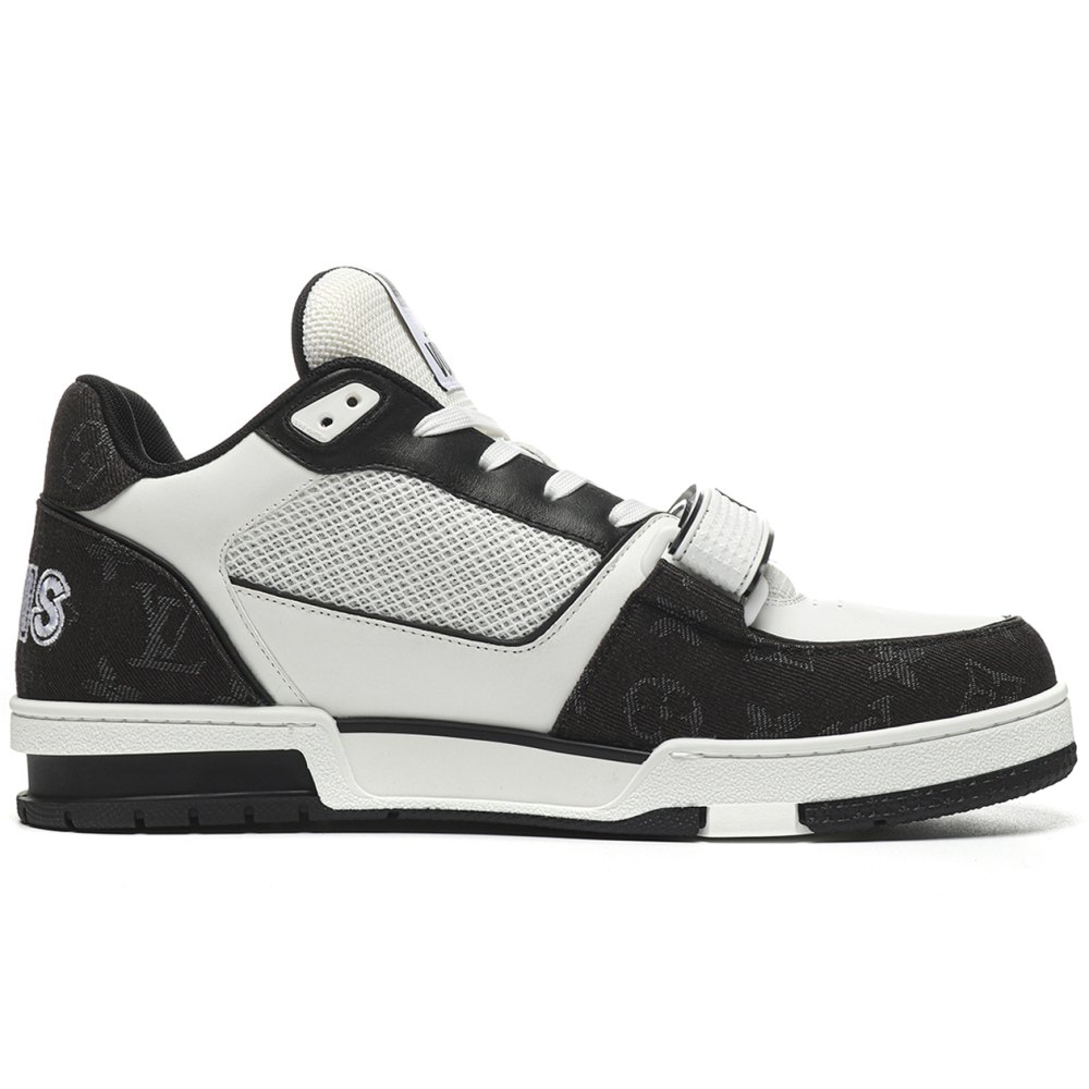 dd lou1s vu1tton trainer velcro strap monogram De*1m black white
