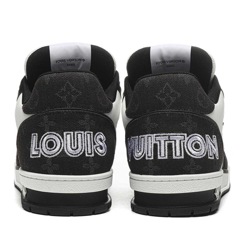 dd lou1s vu1tton trainer velcro strap monogram De*1m black white
