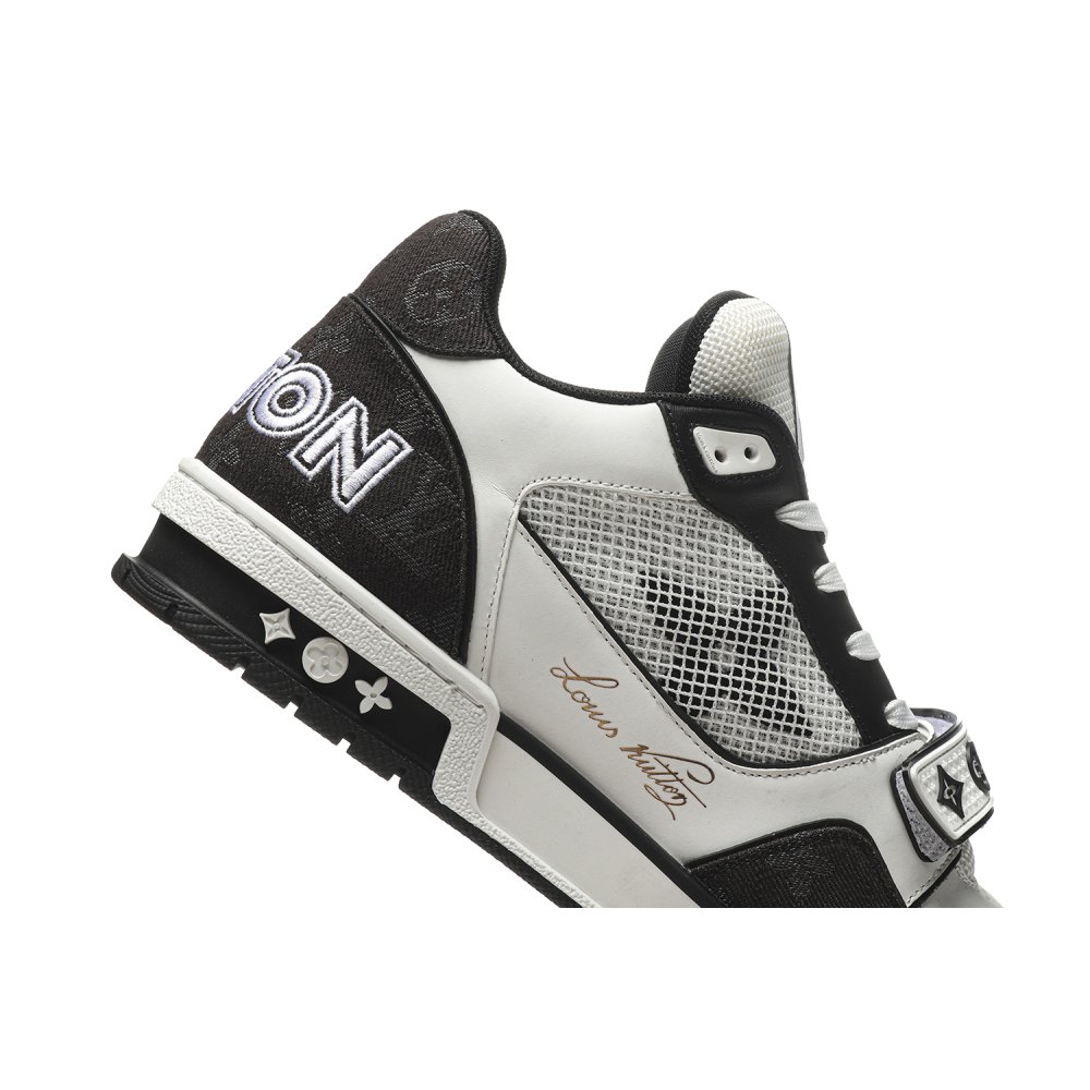 dd lou1s vu1tton trainer velcro strap monogram De*1m black white