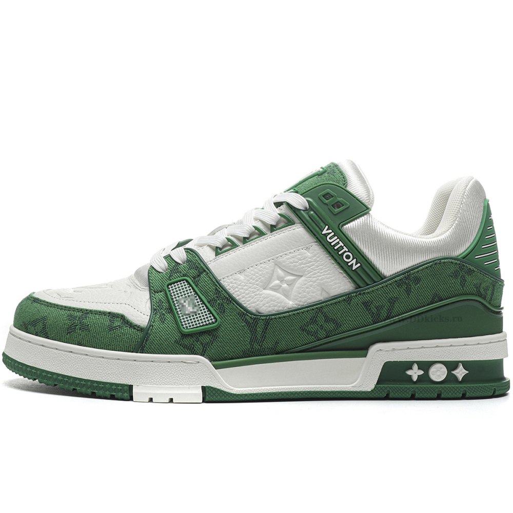 dd lou1s vu1tton trainer green monogram De*1m white