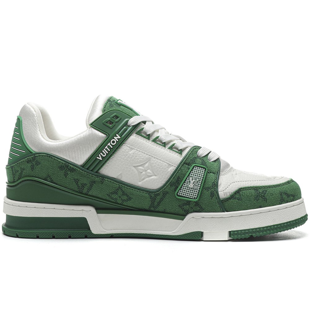 dd lou1s vu1tton trainer green monogram De*1m white