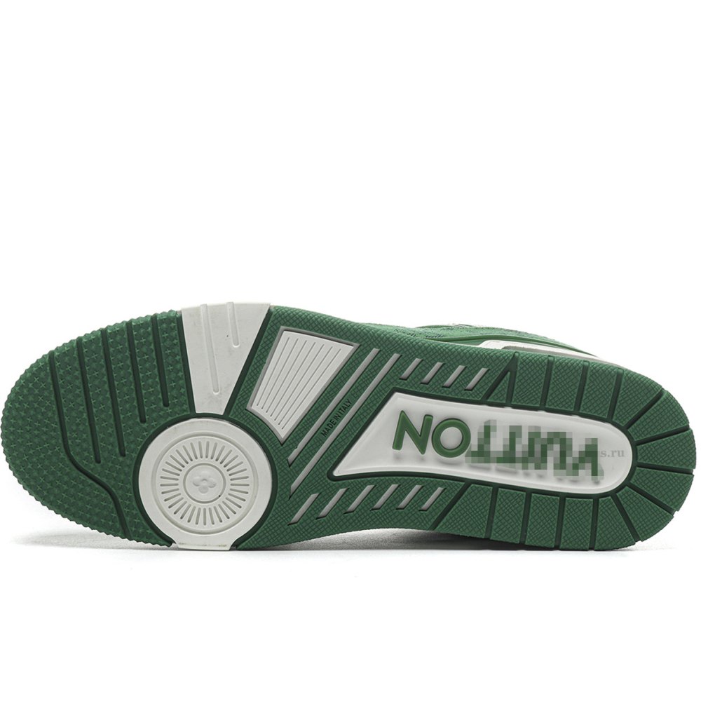 dd lou1s vu1tton trainer green monogram De*1m white