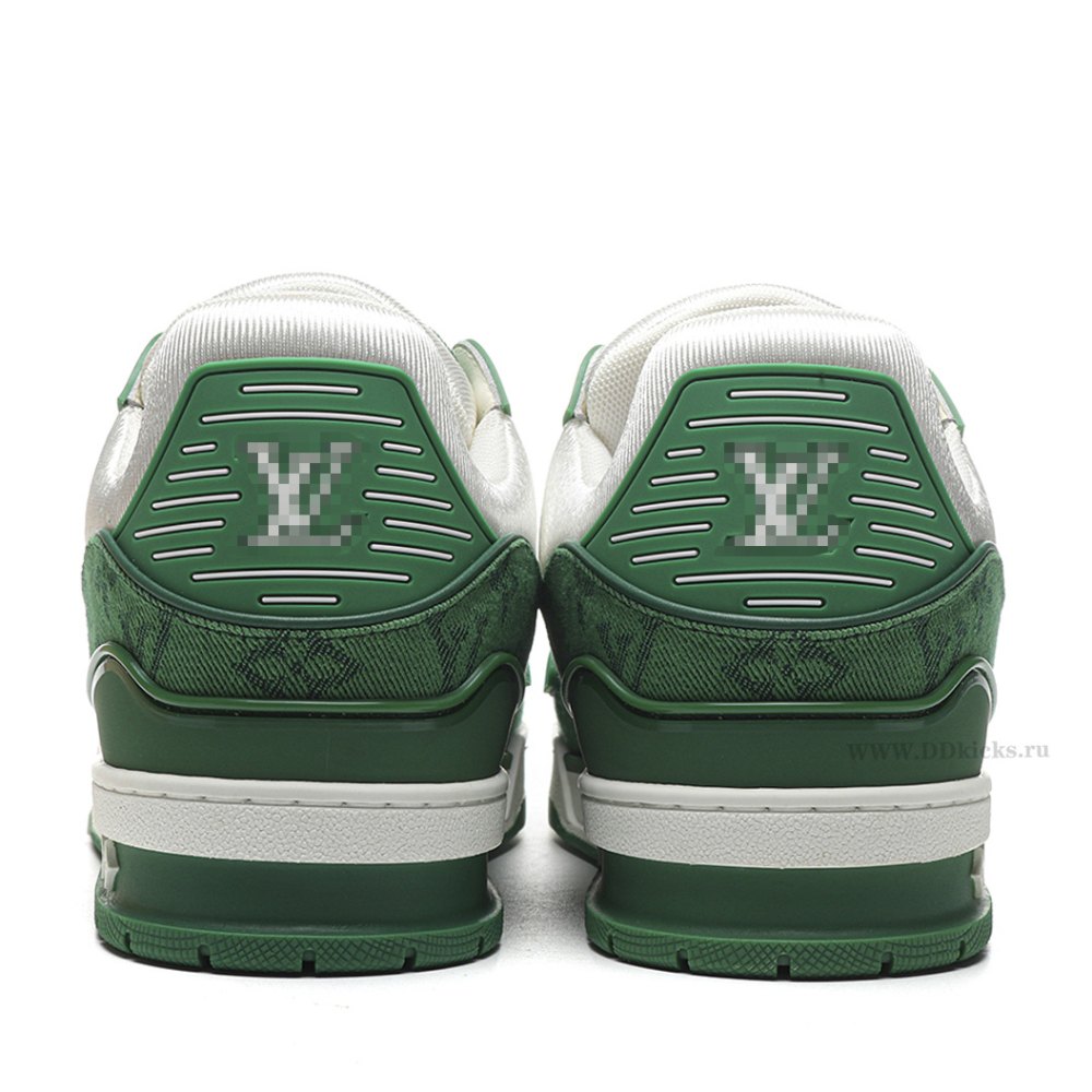 dd lou1s vu1tton trainer green monogram De*1m white