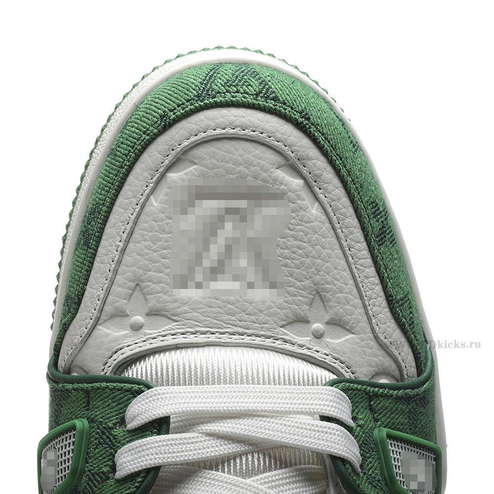 dd lou1s vu1tton trainer green monogram De*1m white