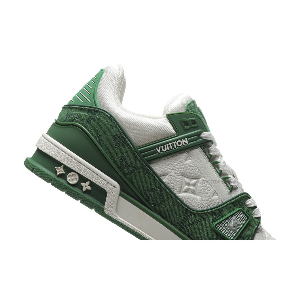 dd lou1s vu1tton trainer green monogram De*1m white
