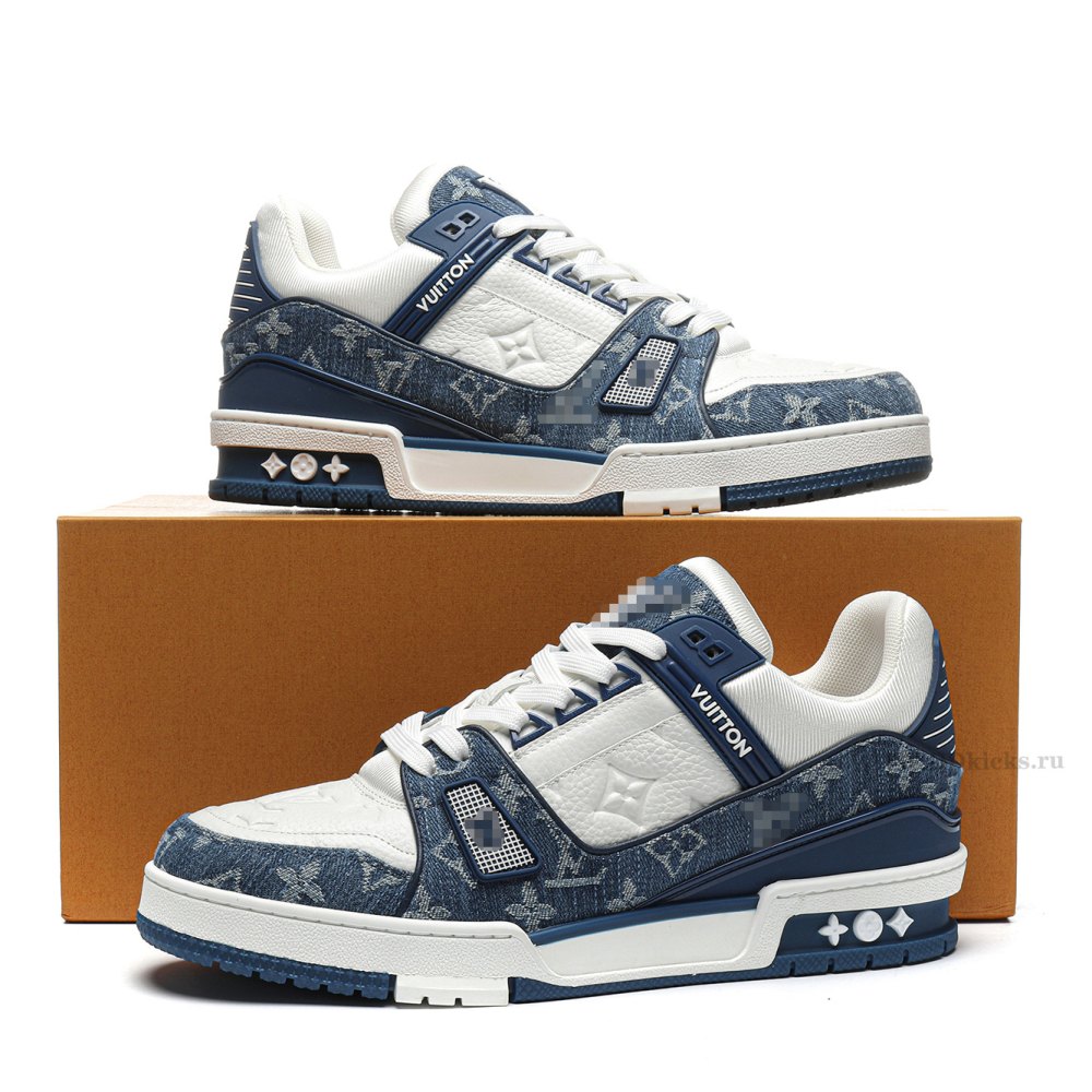 dd lou1s vu1tton trainer monogram De*1m white blue