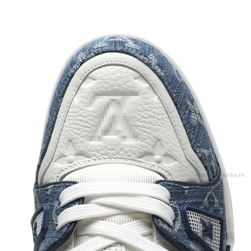 dd lou1s vu1tton trainer monogram De*1m white blue