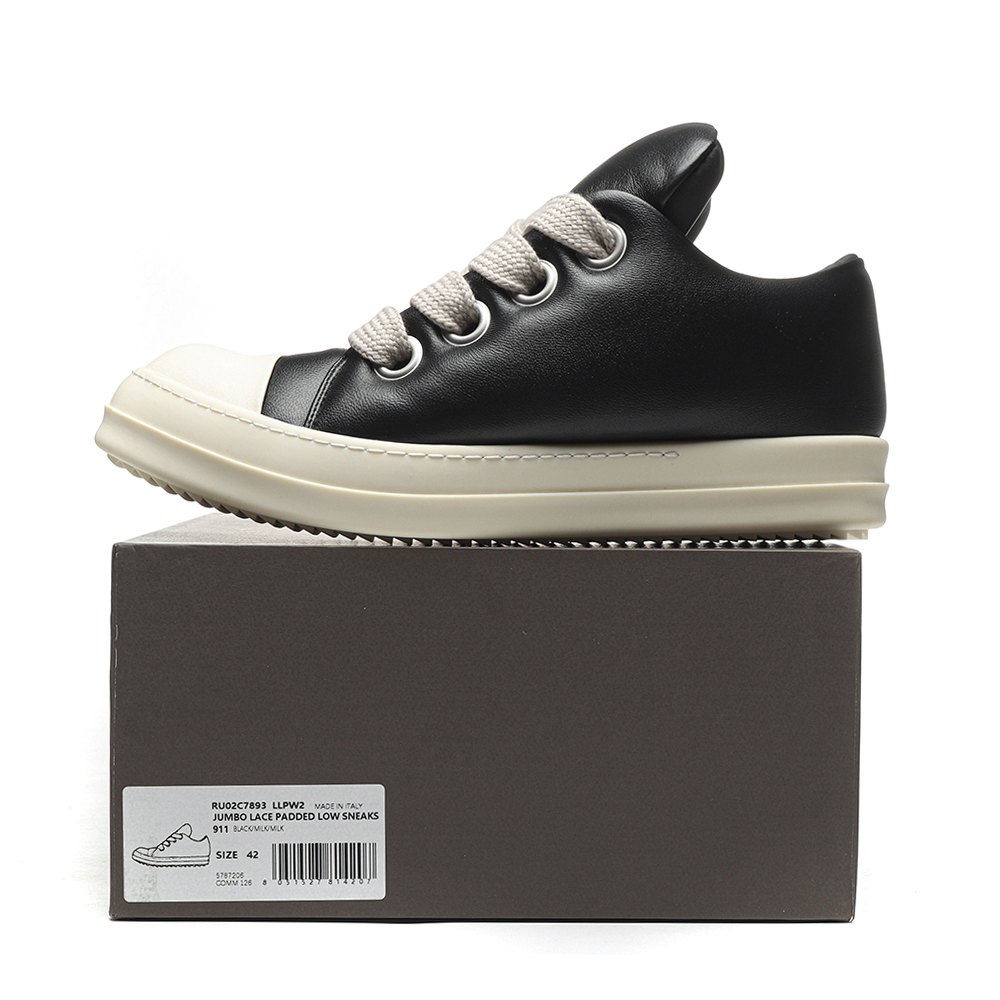 dd R1ck 0wens jumbo lace padded sneaks low black milk-ru02c7893 llpw2