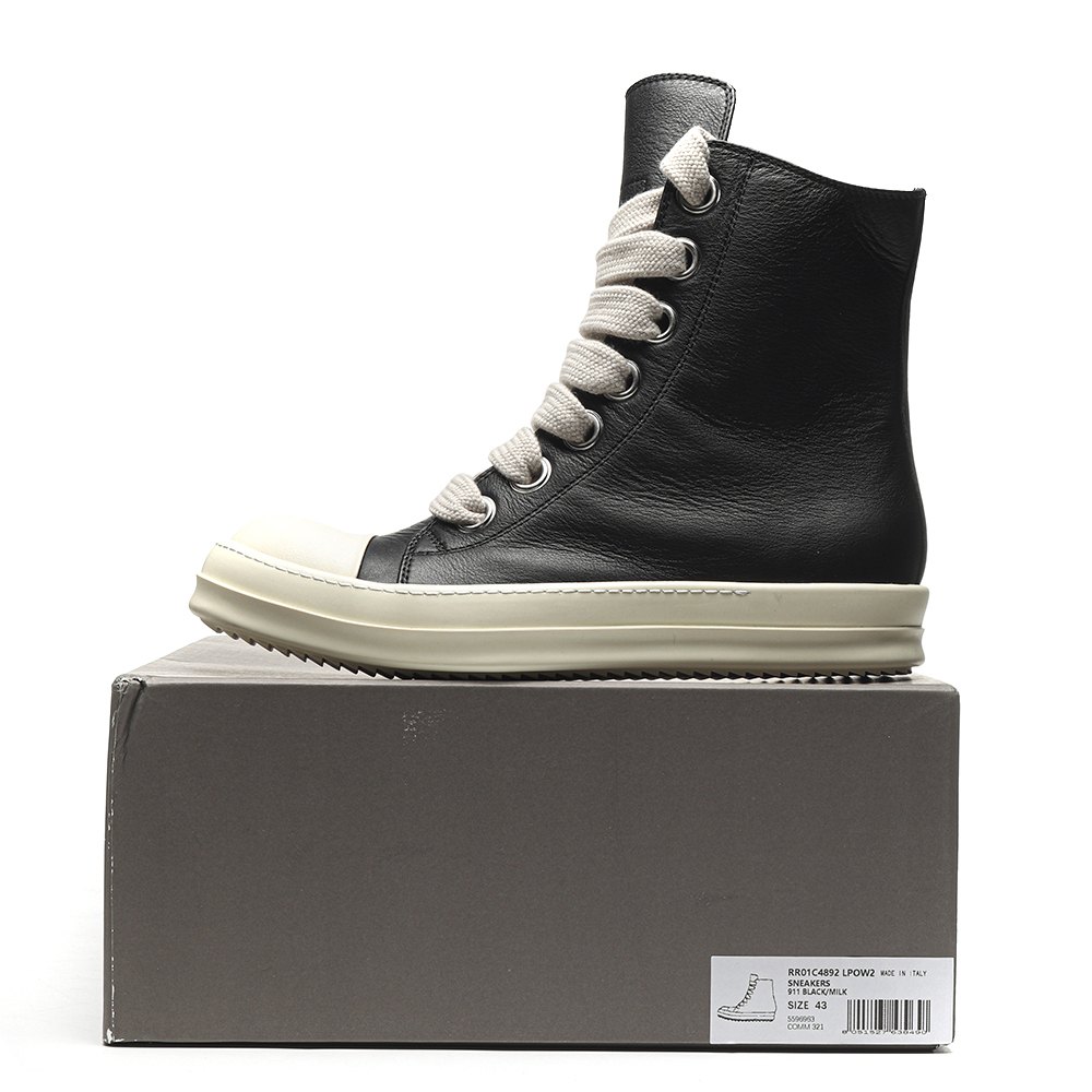 dd R1ck 0wens lido high sneaks black milk  canvas boots -rr01c4892 lpow2
